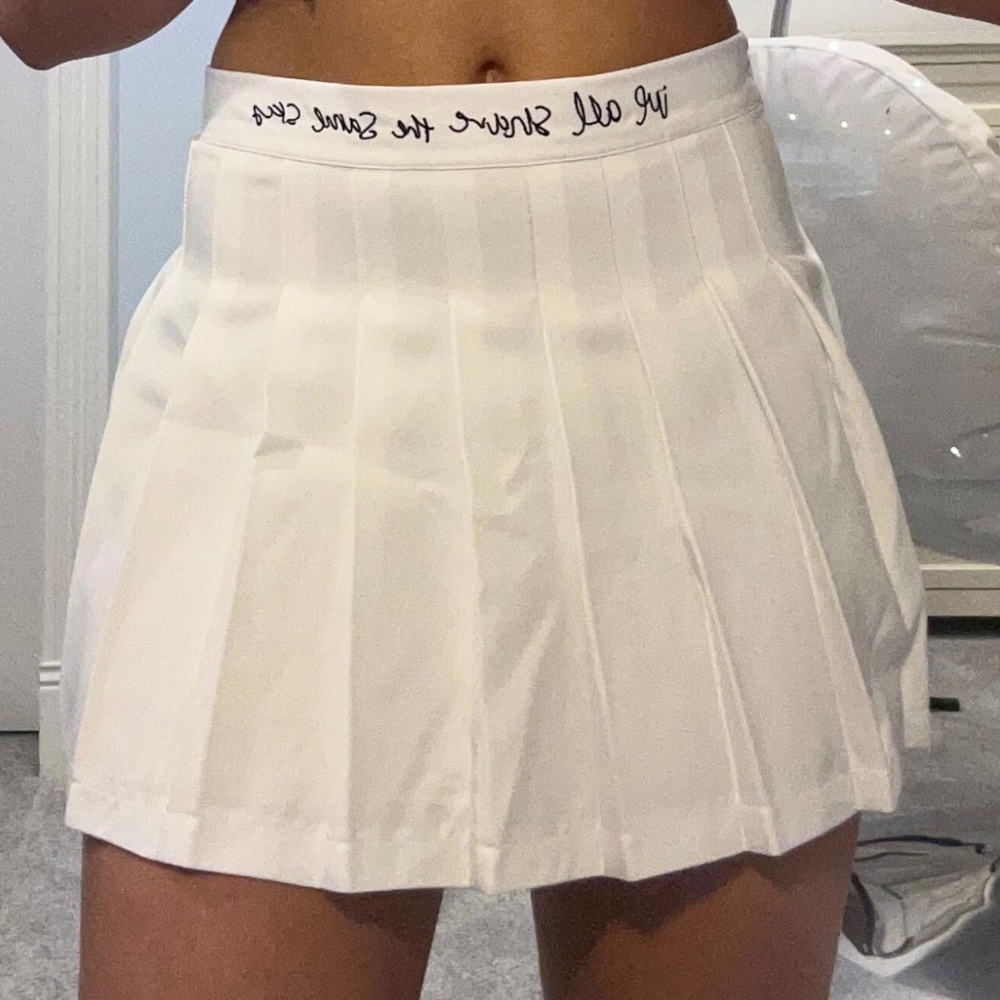 white tennis skirt